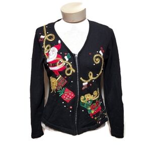 Vintage Jack B Quick Cardigan Size PP Christmas Holiday Festive Santa Winter